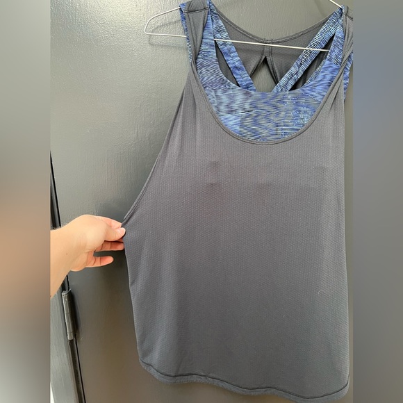 Lululemon Ready & Go Tank Built-In Bra Top Gray Blue Size 6 - Picture 2 of 7